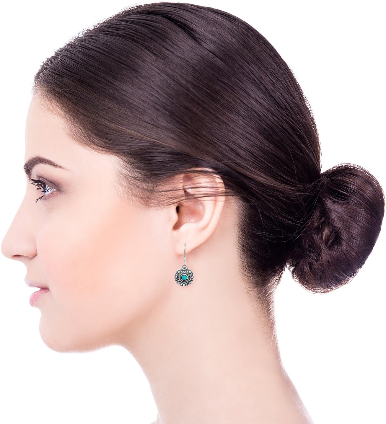 Stera Jewelry Choice of Gemstone 925 Sterling Silver Flower Dangle Earrings