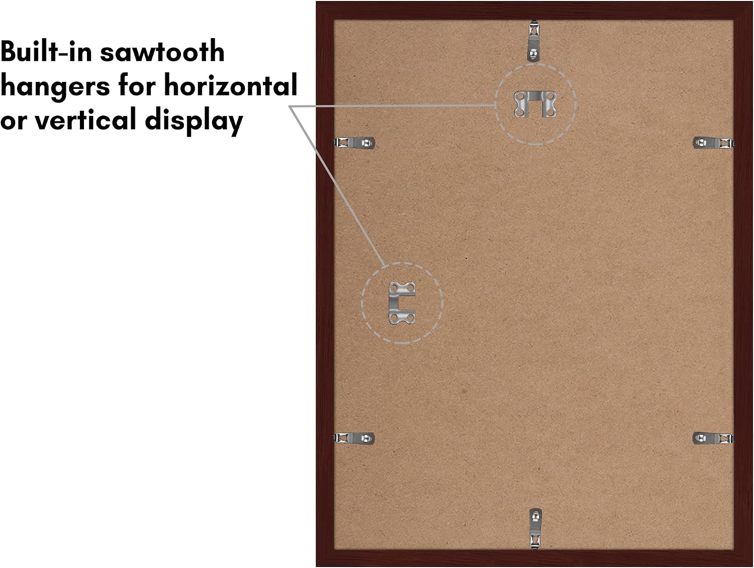 Americanflat 12x16 Picture Frame with Polished Plexiglass - Set of 2 - Use as 9x12 Frame with Mat or Display 12x16 Photo Without Mat - Galleria Collection - Picture Frames for Wall Display - Mahogany