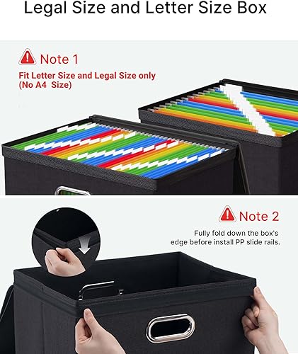 Vista 25 de Oterri Paquete de 2 cajas organizadoras de archivos con tapas, caja de archivos con bolsillos de malla, caja organizadora de documentos para Verde