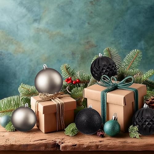 Miniatura 4 de Every Day is Christmas 20 adornos navideños de plástico inastillables, bolas redondas de 3.6 pulgadas, multicolor, Navidad