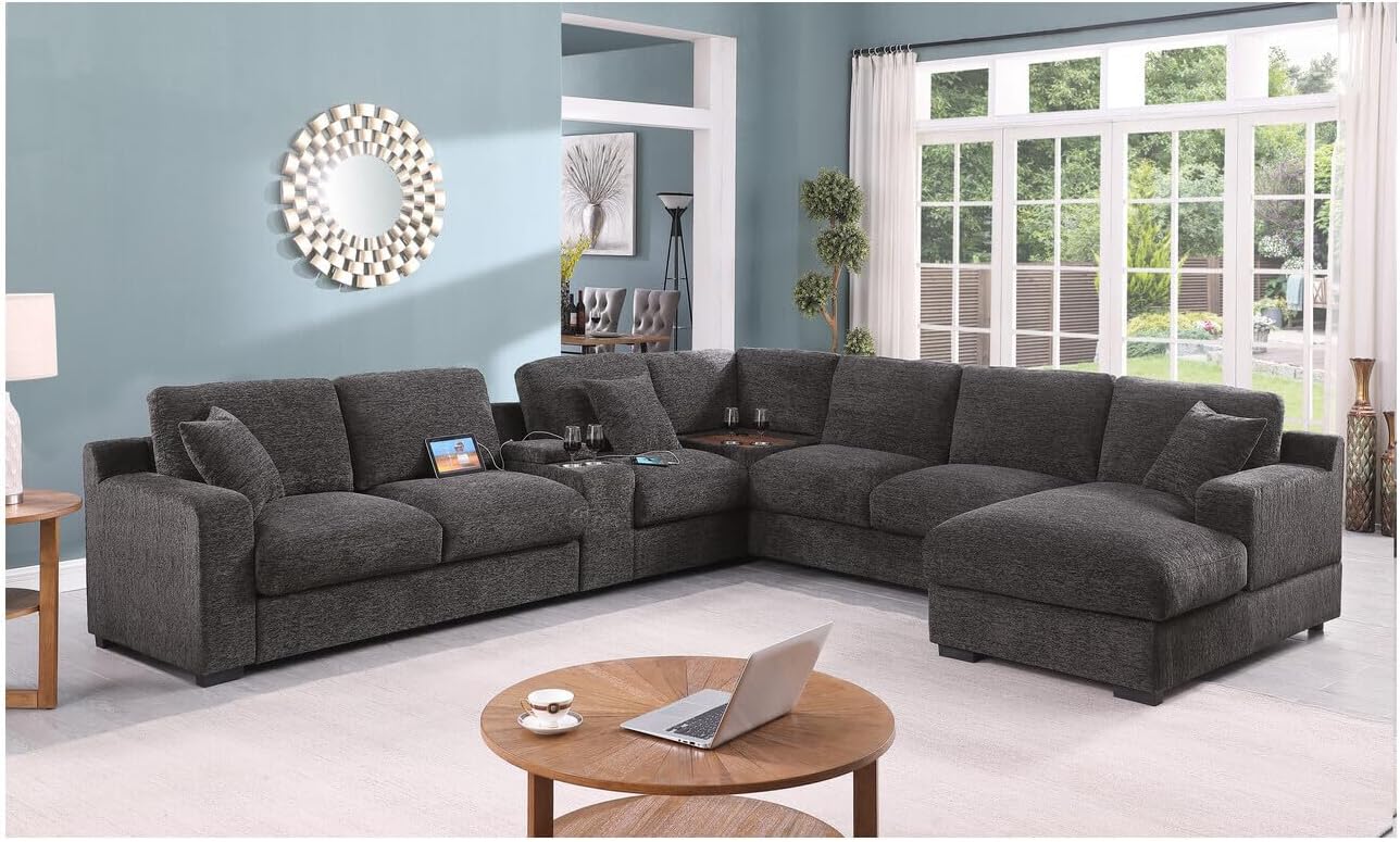 HomeStock Boho Beauty Gray Chenille Sofa Metal Legs, 2