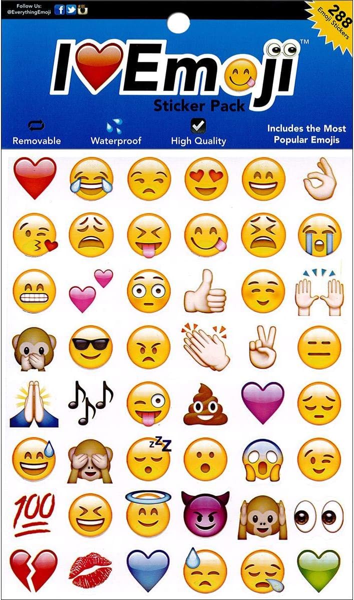 Everything Emoji Stickers-- Decorative as Seen on Iphone Emoji Stickers-- Assortment Sticker Sheets
