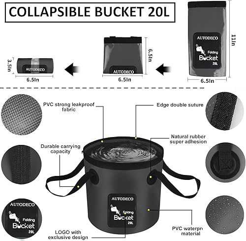 Miniatura 4 de AUTODECO Kit de limpieza de 41 piezas de limpieza de automóvil, kit de limpieza de detalles interiores con aspiradora de mano de alta potencia, cubo