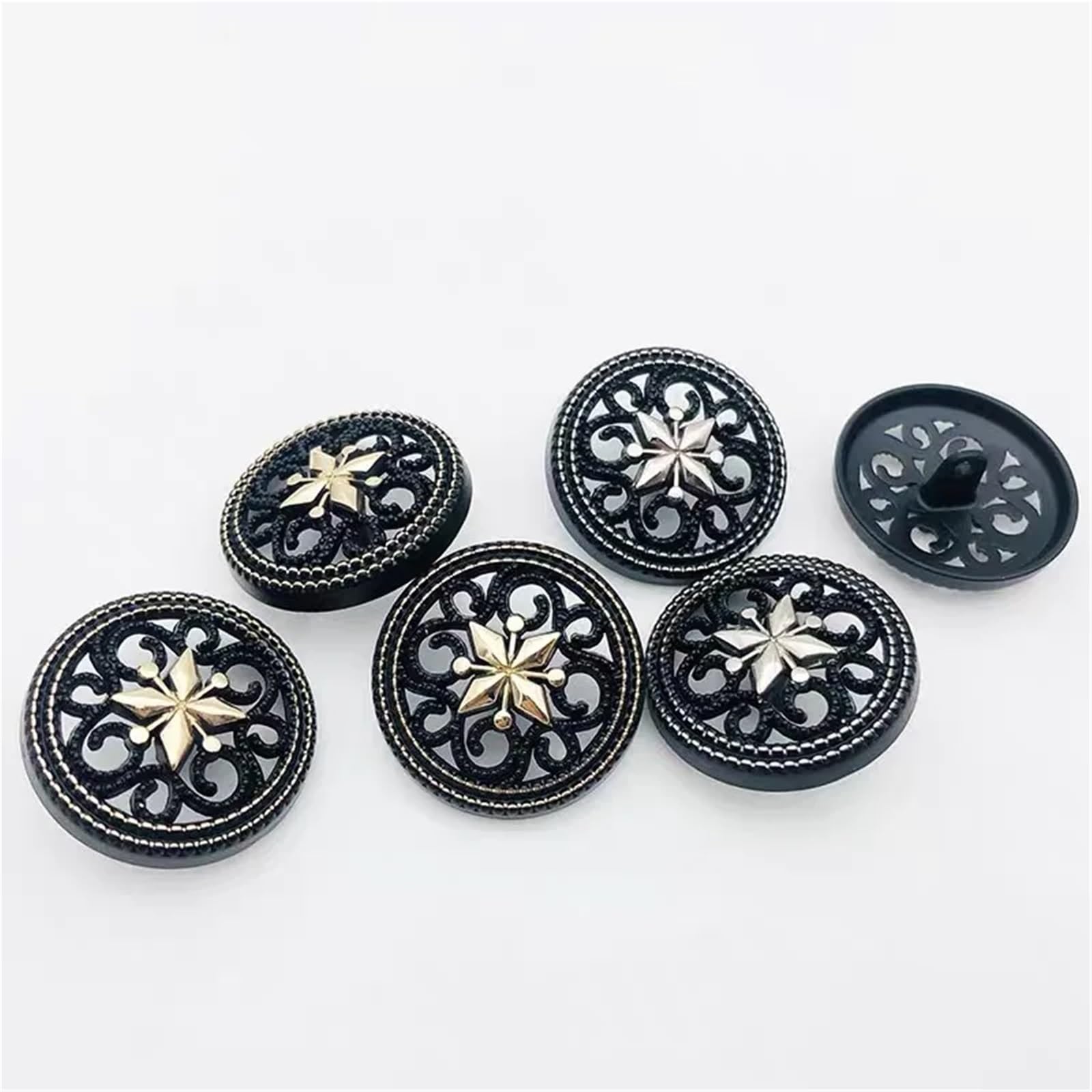 40 botones redondos de metal hueco para coser abrigos y chaquetas