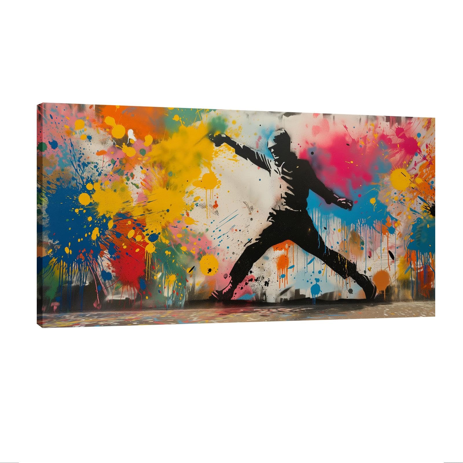 Amazon.com: HNKDKJ Man Throwing Bouquet of Flowers Banksy