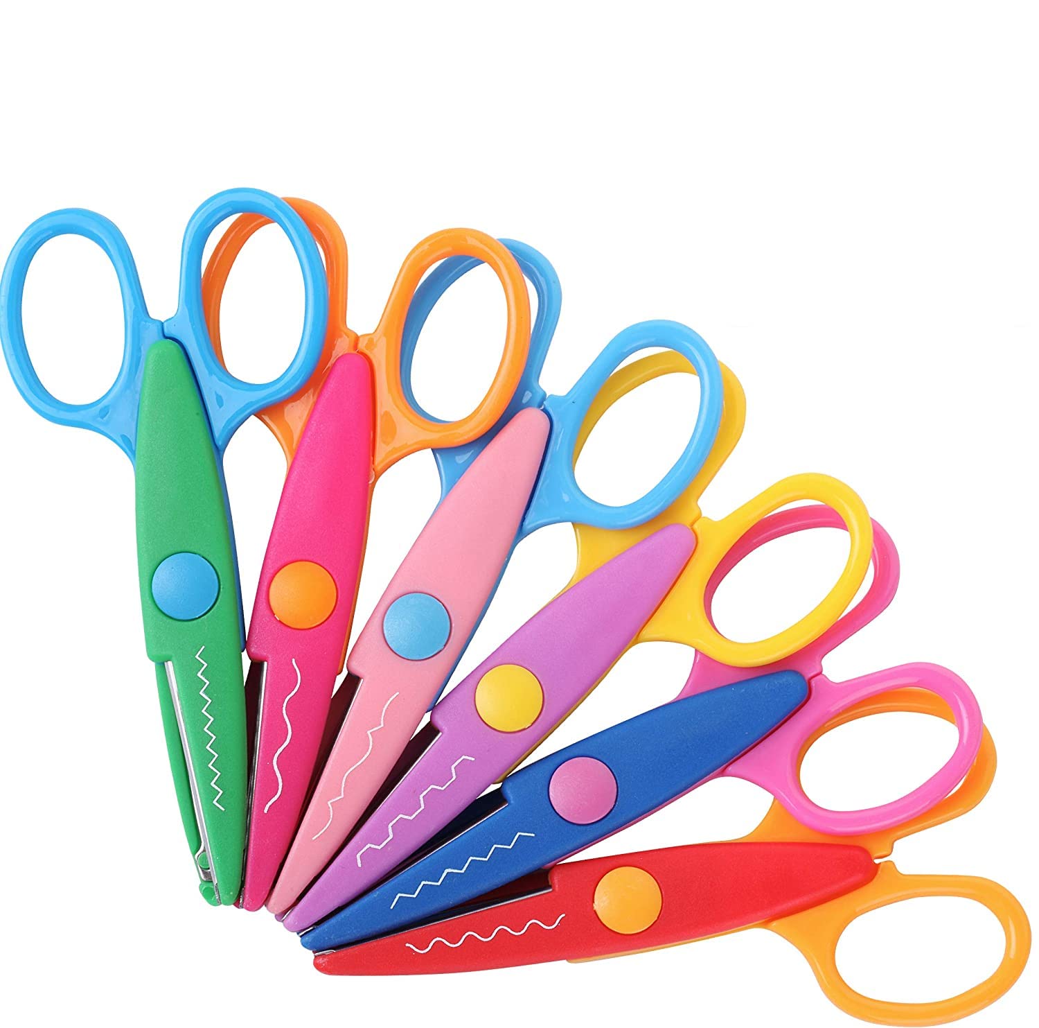 6 Pieces Art and Craft Kids Zig zag Scissors, Safety, Design Pattern Scissors for Kids Toddler Adults, Crafting Scrapbooking Supplies for School