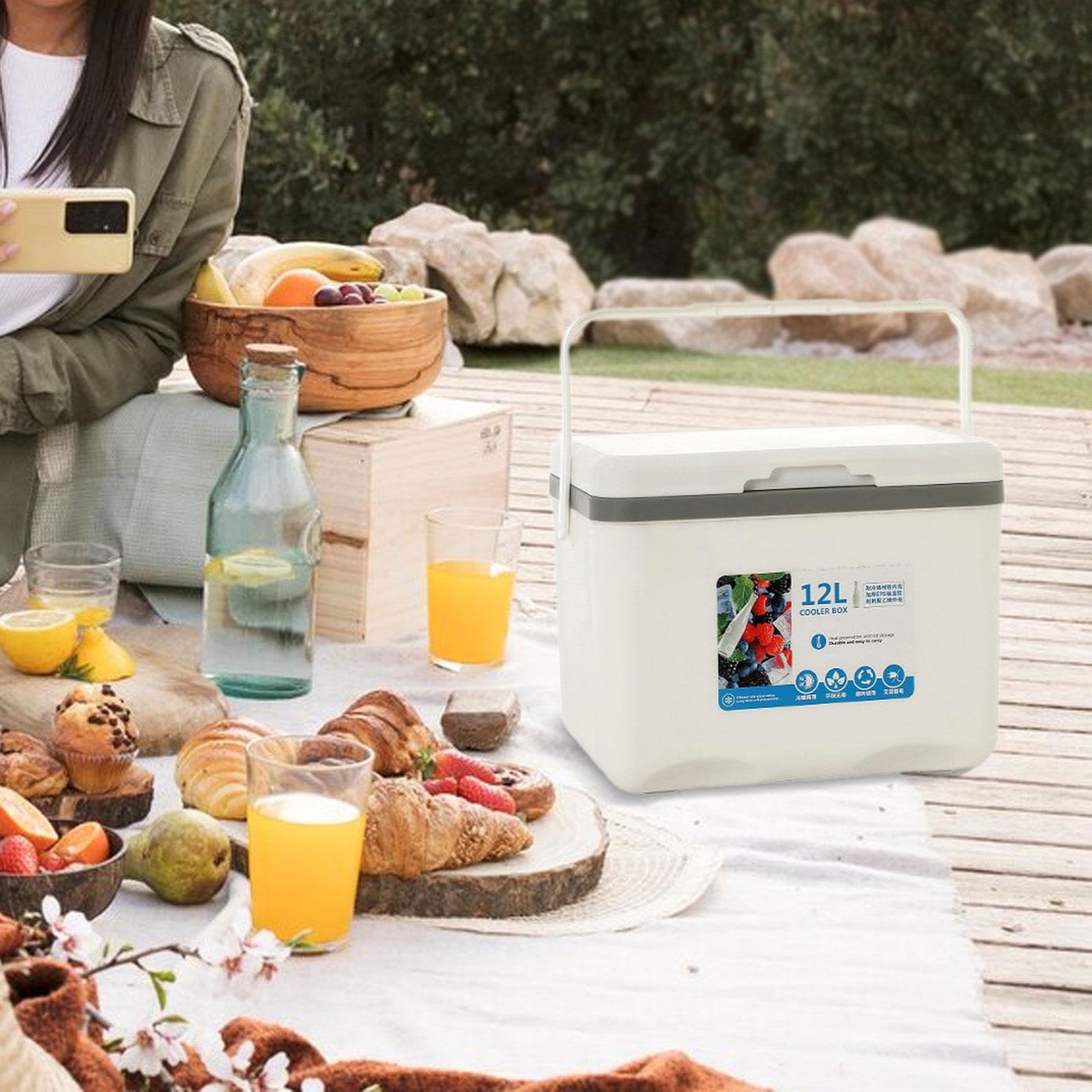 Amazon | Aymzbd 耐久性の高いハンドル付きポータブル断熱クーラー