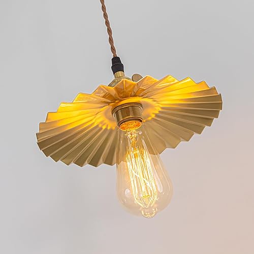 Miniatura 5 de Paquete de 4 protectores de bombillas de cobre retro industriales de 8.7 pulgadas de cobre dorado para colgar en el techo, pantalla decorativa de