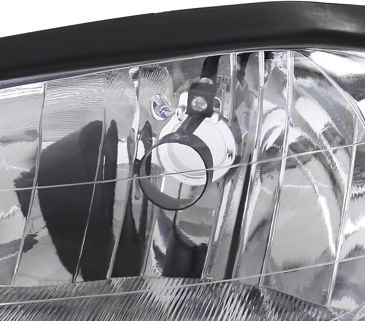 Headlights Assembly Pair for 1998-2002 Chevy Camaro 4th Gen Halogen Headlamps Replacement Driver and Passenger Side, Chrome Housing Clear Reflector