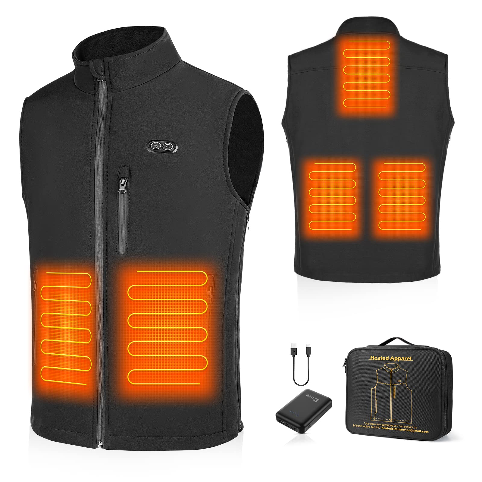 Photo 1 of ECIFEE Heated Vest for Men with Battery Pack Included, Lightweight Electric Men's Heated Vest for Hunting Fishing XX-Large-3X-Large Soft Shell Black
size 2xl
