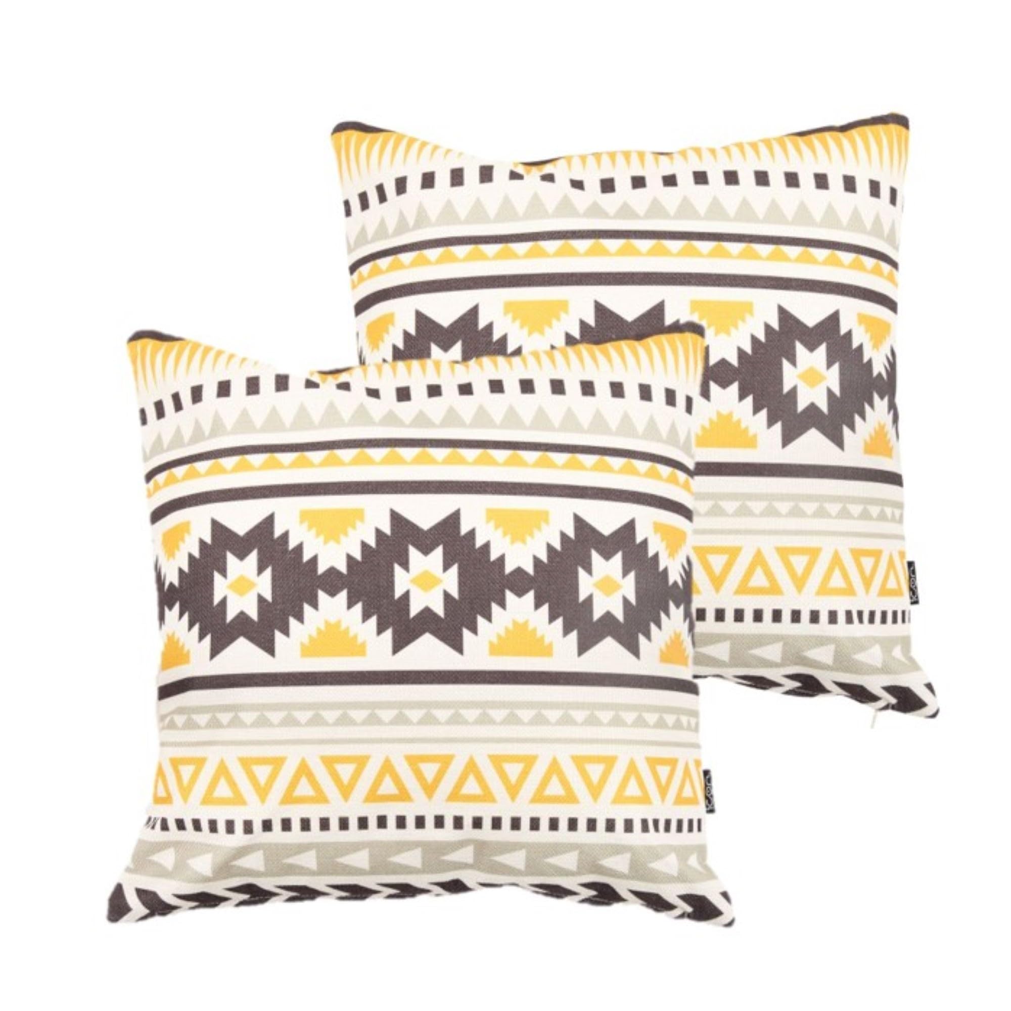 icon Indoor And Outdoor Waterproof Filled Cushion Set Of 2 Ochre Yellow Weatherproof from B&Q