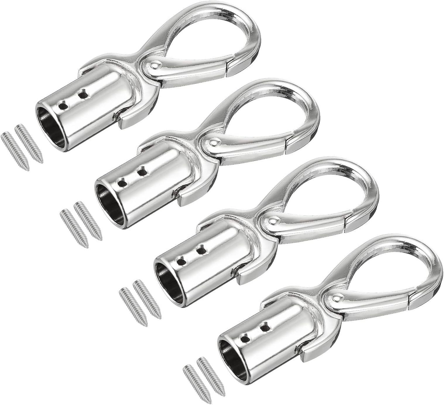 Generic Cord End Cap, 4Pcs 0.55"/14mm End Cap Barrel Beads Terminators Cord Finding for Tassel Jewelry Making Bag Strap DIY, Silver Tone