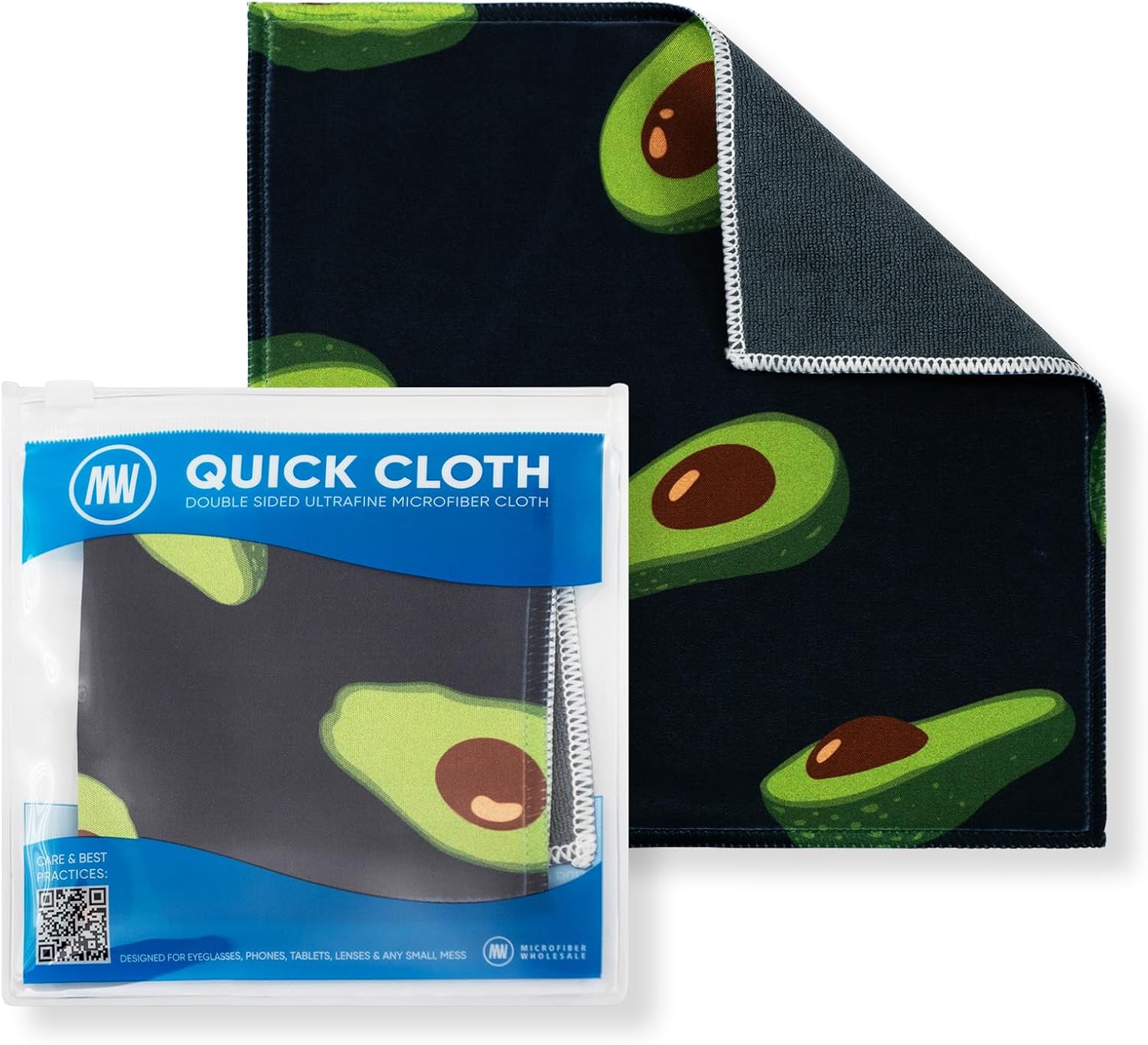 Microfiber Wholesale Quick Cloth Glasses Cleaning Cloths 8x8 Avocado 1-Pack
