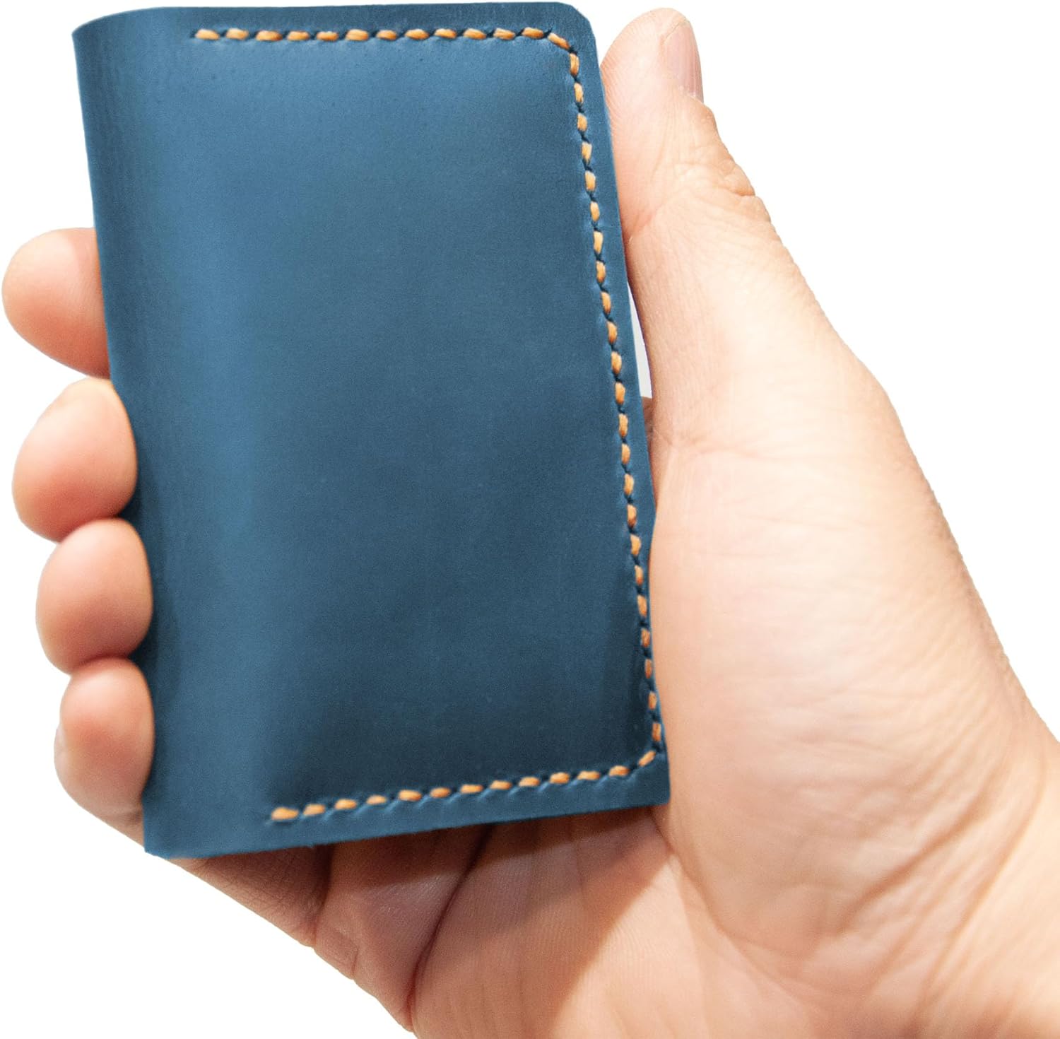 Leather Card Holder, Origami Wallet, Coin Purse Case, Credit Card Wallet, Credit Card Holder, Magnet button wallet Christmas gifts (Blue) - Image 4