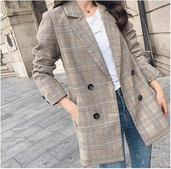 korean plaid blazer