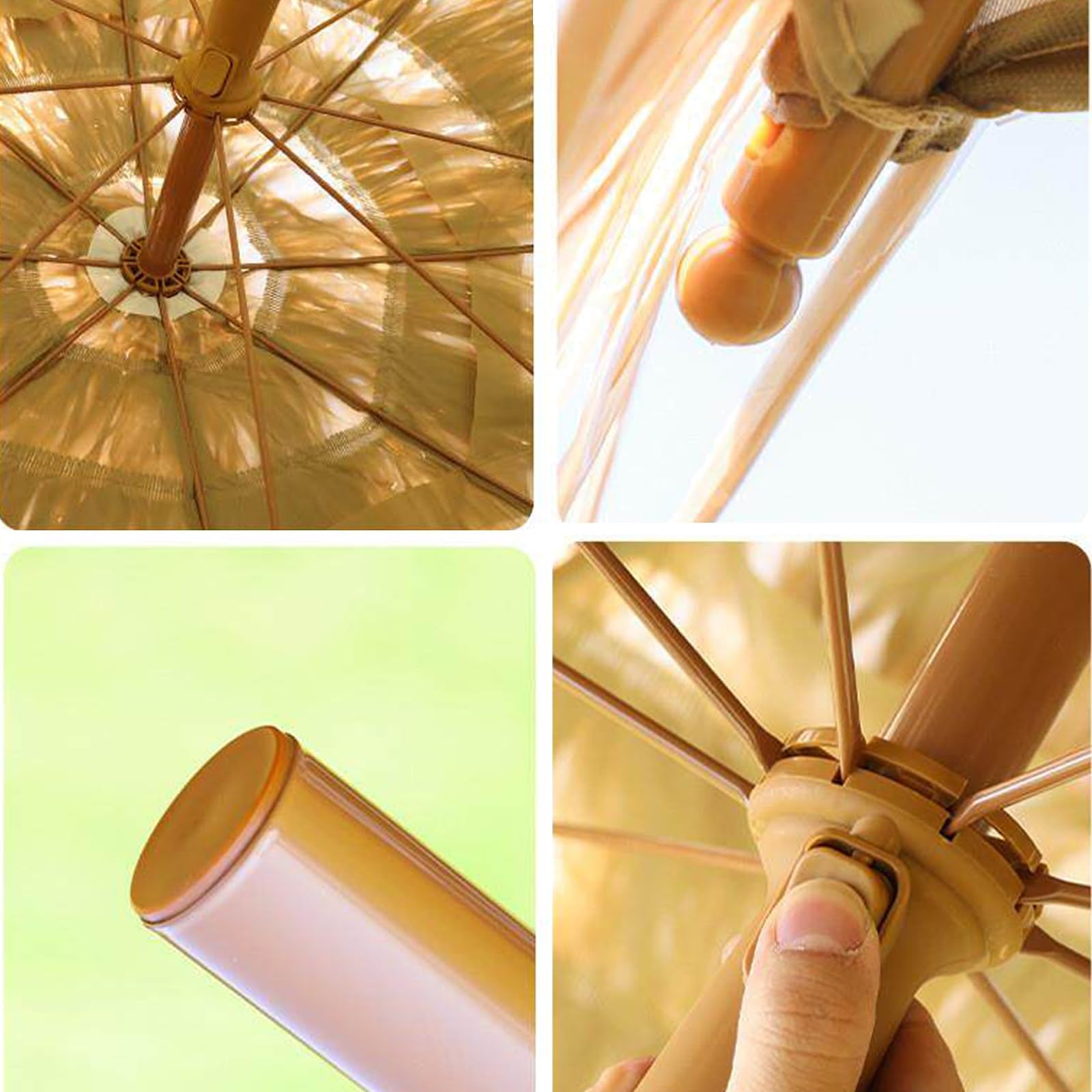 Parasol ogrodowy na stół na zewnątrz, przenośny parasol tarasowy, sztuczny baldachim strzechy, na basen, werandę, ogród, taras, podwórko
