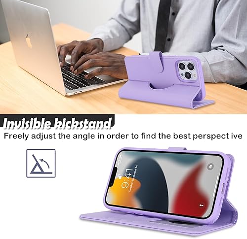 Miniatura 6 de Havaya Funda para iPhone 13 Pro Max con tarjetero para iPhone 13 Pro Max, funda tipo cartera para mujer, funda para iPhone 12 Pro Max, compatible