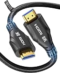 Cratree 10K 8K HDMI Cables 15FT/5M Long-Ultra High Speed HDMI Cable 8K 60hz,4K 120hz,48Gbps,HDMI 2.1,Braided Cord,eARC,HDCP 2.2&2.3, Compatible for HDTV Monitor Projector Blu-ray