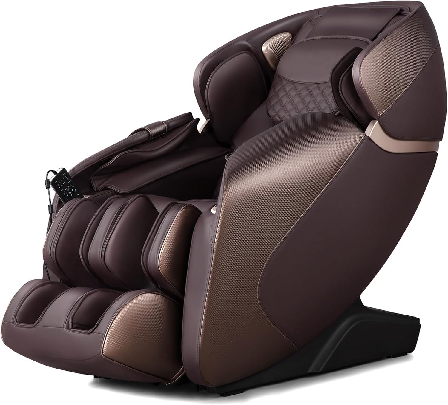 POWERSTONE Zero Gravity Massage Chair Full Body, SL Track Massage Recliner with Heat & Foot Massager, 12 Auto Modes 28 Airbags Smart Voice Control, Brown