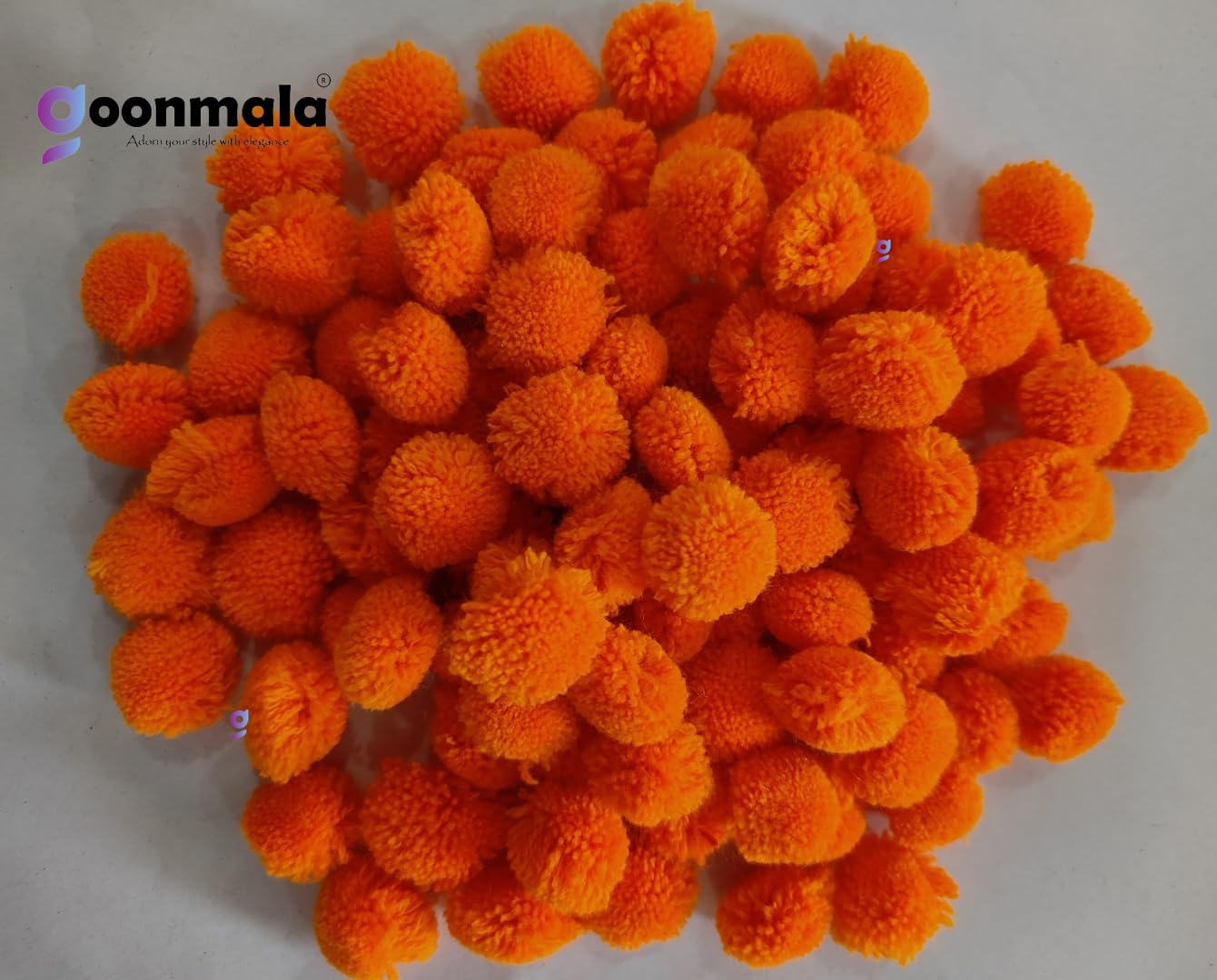 Colorful Wool Pom Poms - Orange (200) -3 Colorful Wool Pom Poms - Orange (200) -3