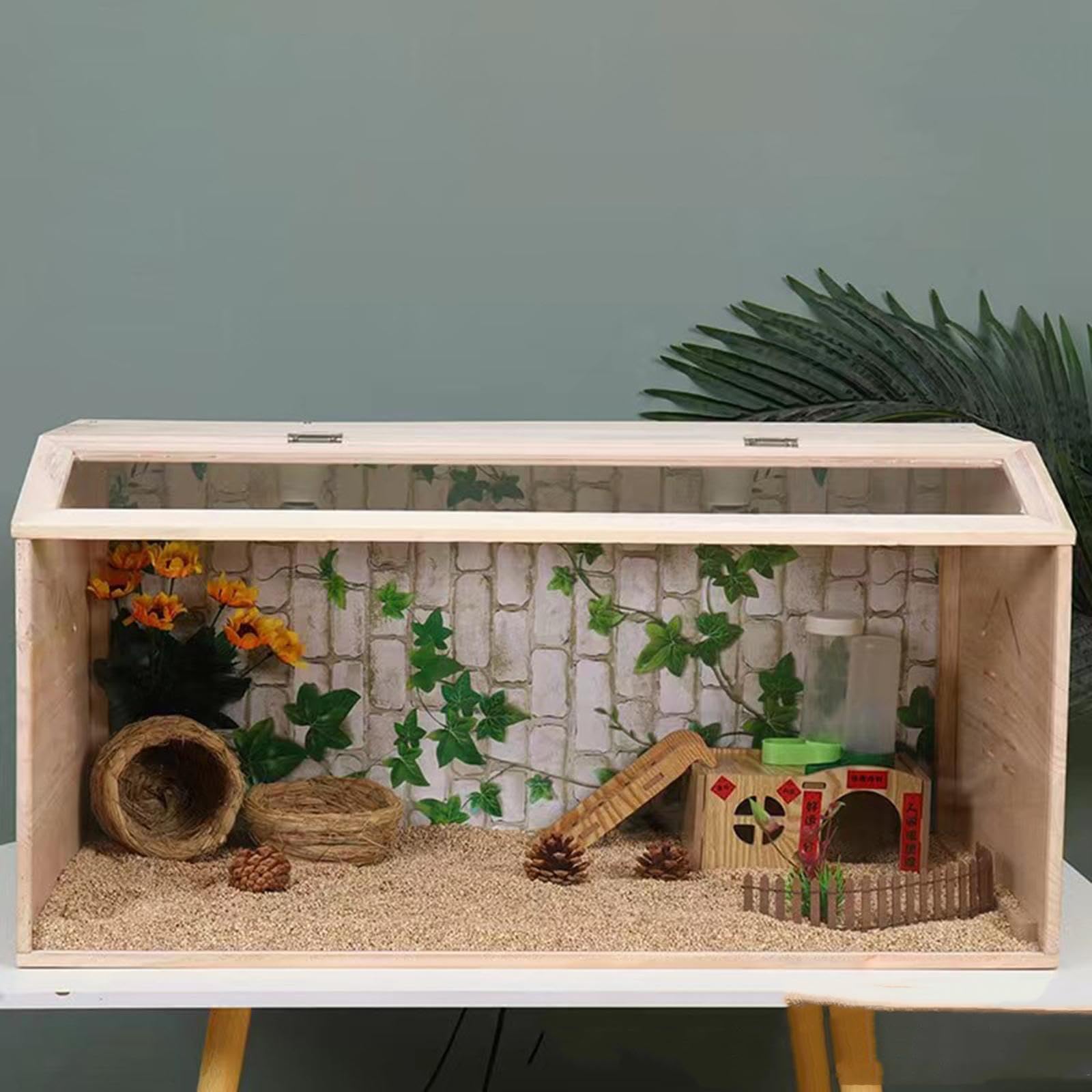 Comedero para pollos Rutin con criadero de Para madera, apto para cría de hámsters, fácil montar, incubadoras para codornices, criadoras pollitos y animales pequeños.