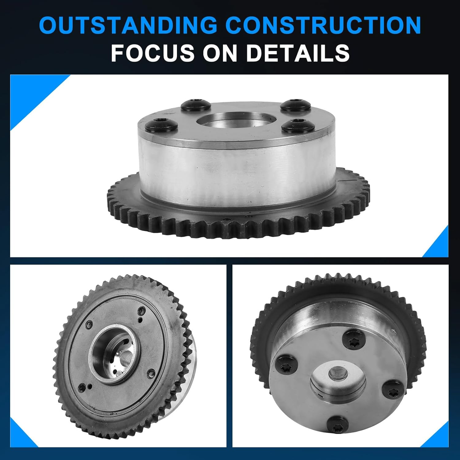 Intake Camshaft Adjuster VVT Sprocket 24350-2E011 for Hyundai Elantra Tucson Kia Sportage 2010-2021 2.0L Engine Direct Fit Replacement