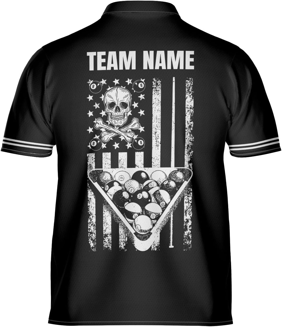 Personalized Billiard Bowling Jersey 3D Billiard Shirt Custom Billiard Flag Shirt Men's Pool Billiards Shirt 8 Ball Men Women