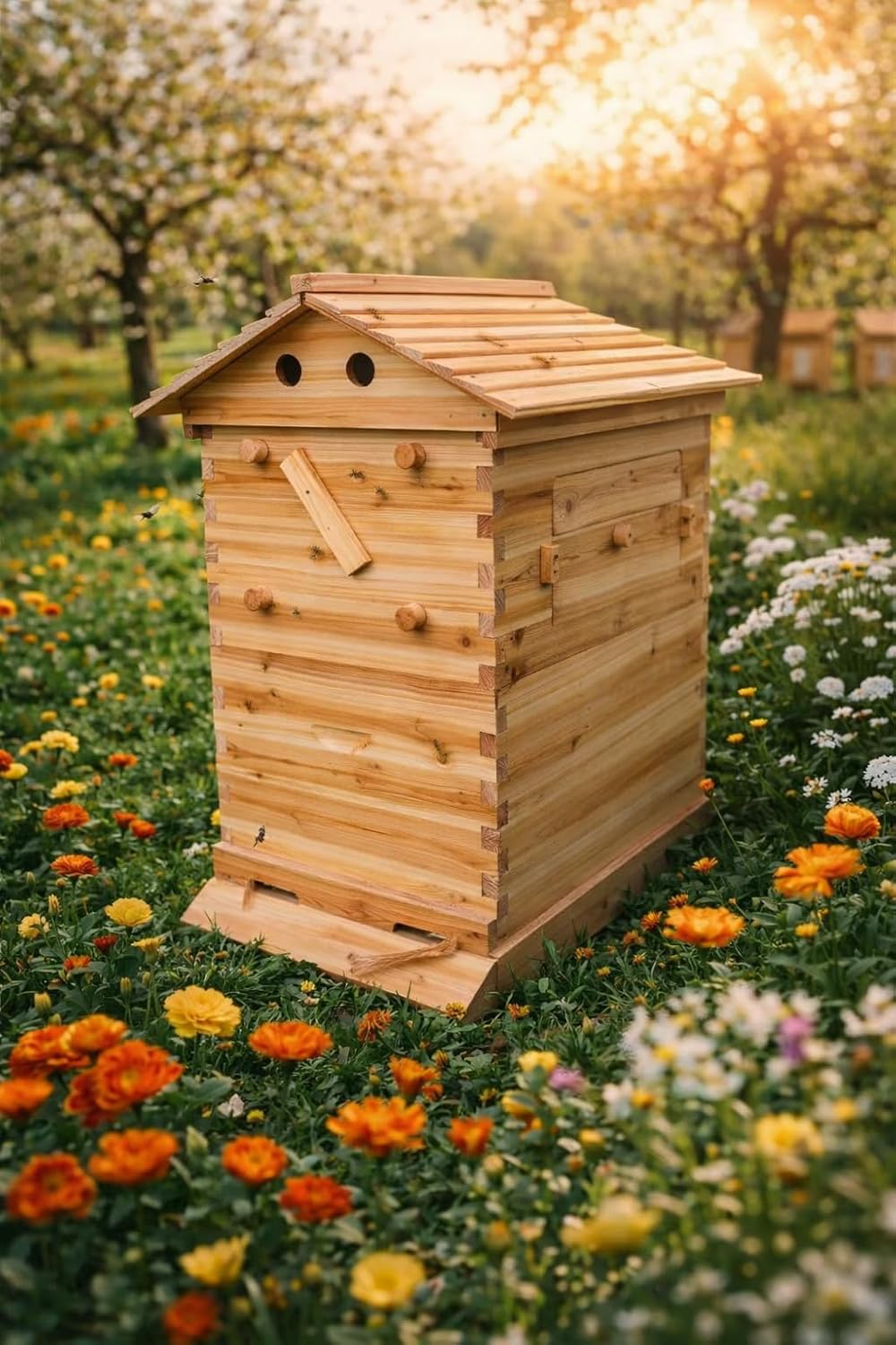 BeeHonlyFlow Hive, Beehive with 7pcs Auto Super Frames, Food Grade BPA Free, Beehive Complete Kit