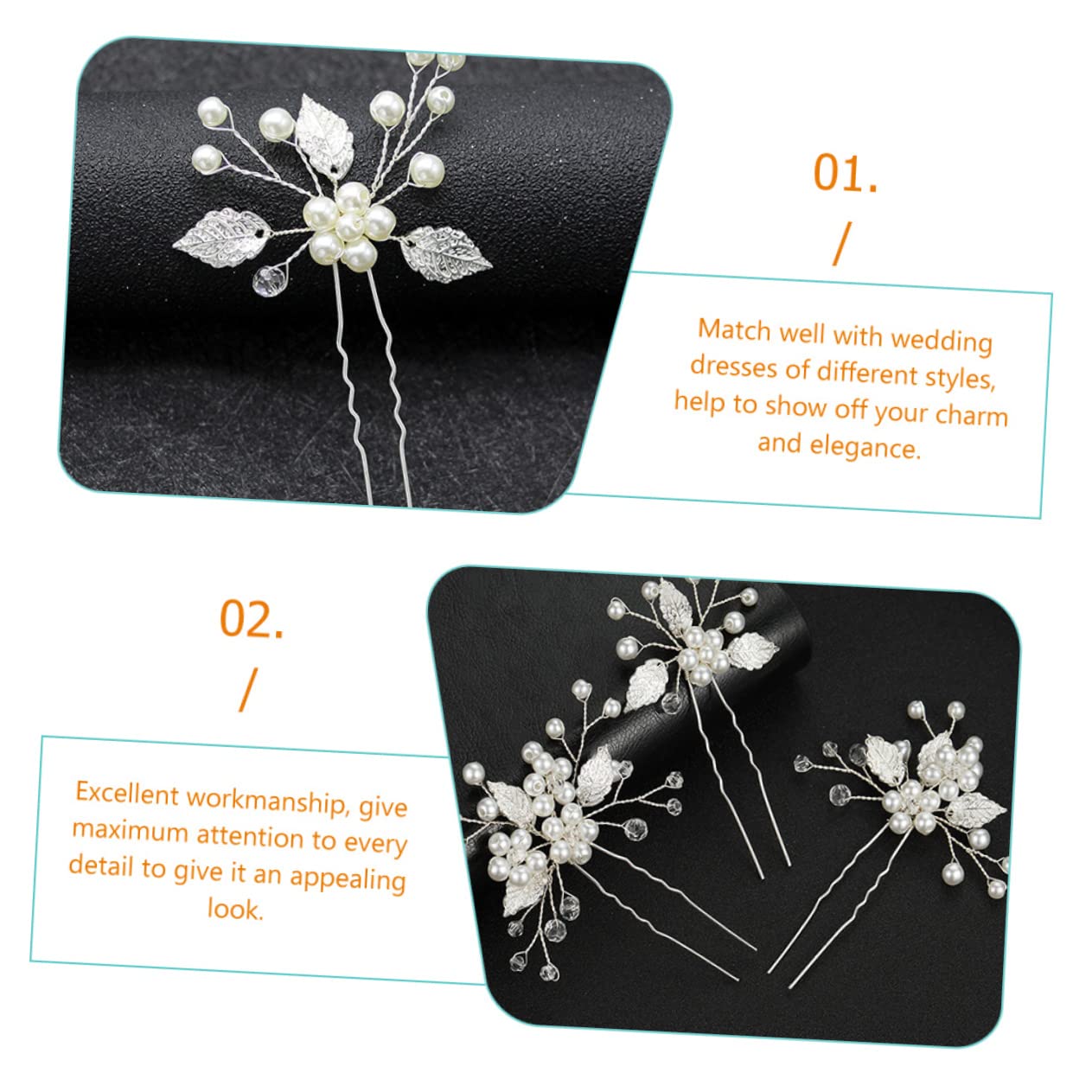 Healeved Lot De 5 Accessoires Pour Cheveux De Mariée En Forme De U Épingles À Cheveux En Forme De Fleur Pour Femmes Et Filles 3 Pièces X 5