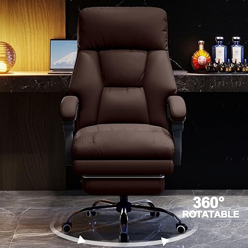 Miniatura 7 de Silla de oficina con reposapiernas, sillas de escritorio ejecutivas con ruedas, respaldo alto, sillas de juegos para computadora, silla de trabajo