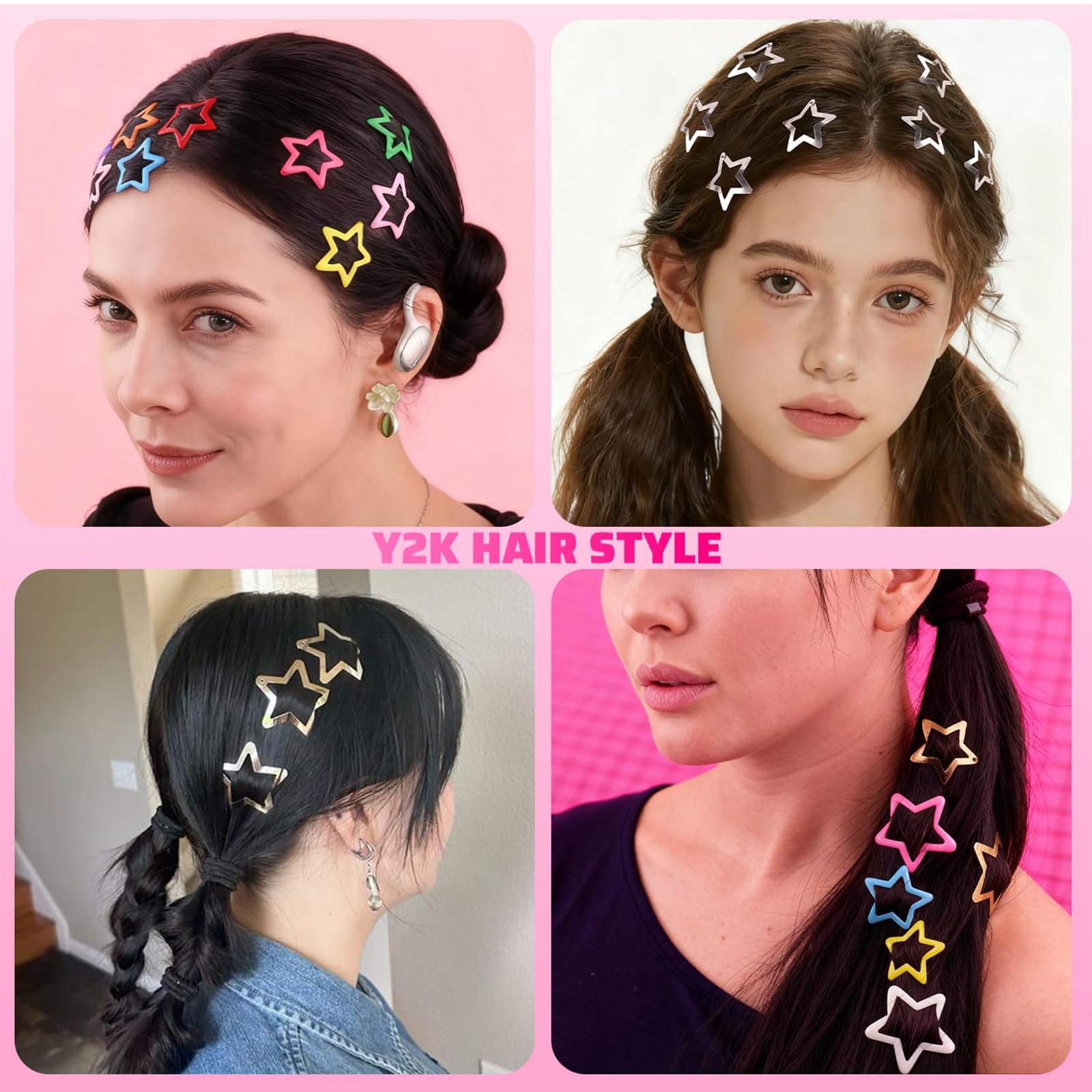 Clips de Pelo Coloridos 3 cm Y2k Antideslizantes Set de Moda