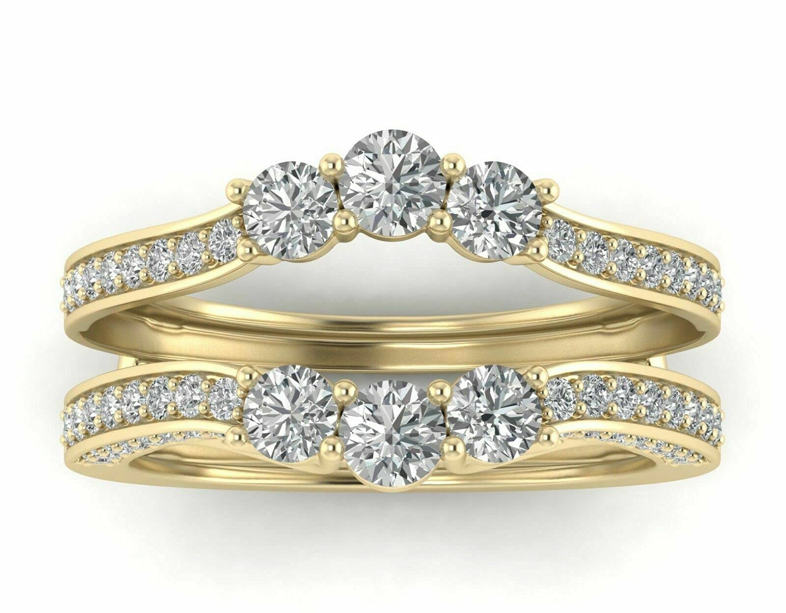 Om Jewellers1.00 Ct Round Diamond Enhancer Wrap Engagement Wedding Ring 14K Yellow Gold Plated