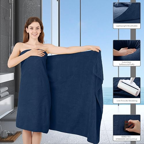 Miniatura 4 de Juego de Toallas de Mano de 2 Piezas - 16"x31", Juego de Toallas de Baño de Microfibra Ultra Suaves Altamente Absorbentes de Secado Rápido Toallas