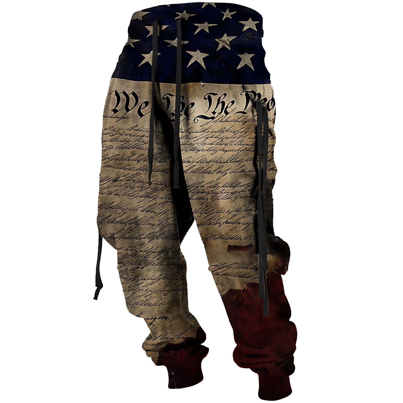 - Western Cowboy Cargo Sweatpants for Men Cool Drawstring Waist Joggers with Pockets Casual Stylish Graphic Pants