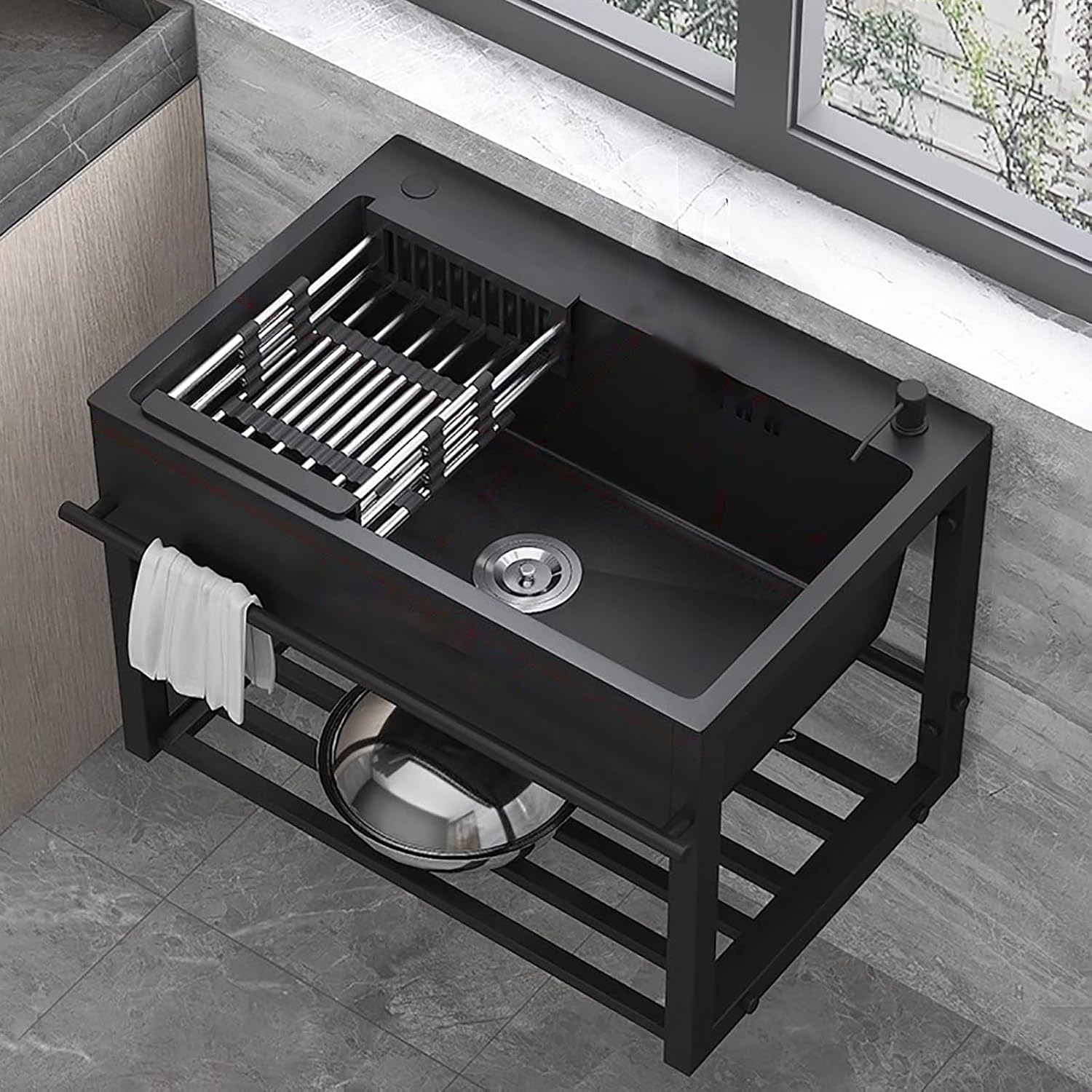 Laundry Utility Sink,Wall Mount Sink,Wall Mounted Bathroom Sink,Utility Sinks for a Laundry Room,with Faucet Hole,installation Saves Space,for Bathroom, Kitchen. ( Color : 68*45*49cm , Style : Headles