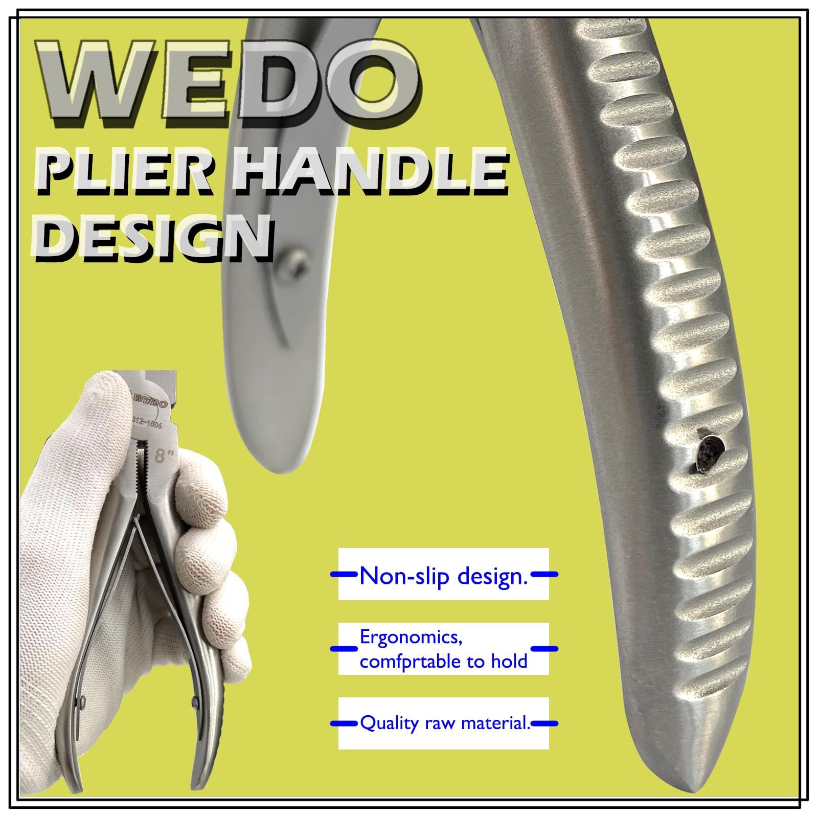 WEDO Long Nose Pliers,Stainless Steel Needle Nose Pliers,Spring Loaded,Length 178mm(7"),Precision Extra Long Needle Nose Plier with Wire Cutters,Corrosion Resistant,Comfort Grip Handles - Image 4