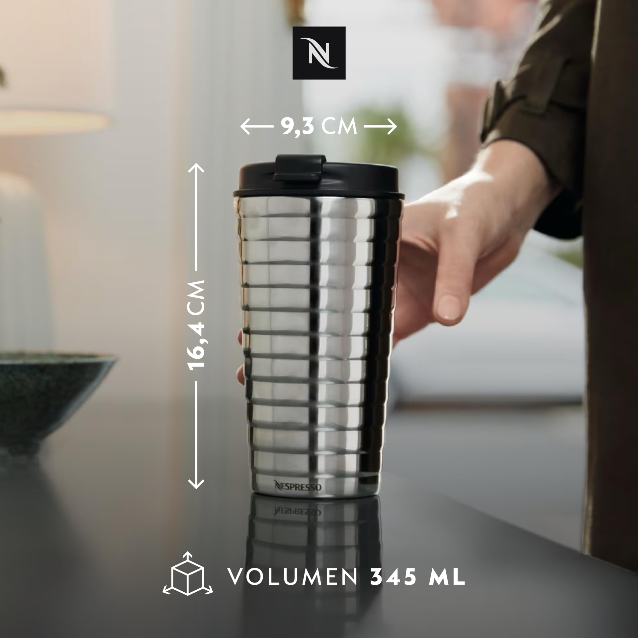 Nespresso TOUCH Travel Mug Thermobecher Silber 345ml
