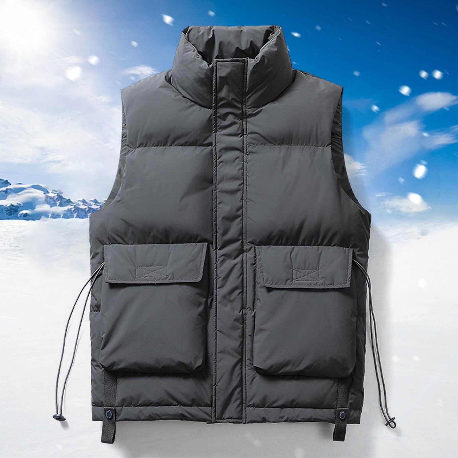 Genérico Chaleco Plumas Hombre Chalequillo Chalecos Caballero Plumon Guateado Ligero Calentito Transpirable Informal chaqueta de entretiempo Gilet Para Exteriores Talla Grande