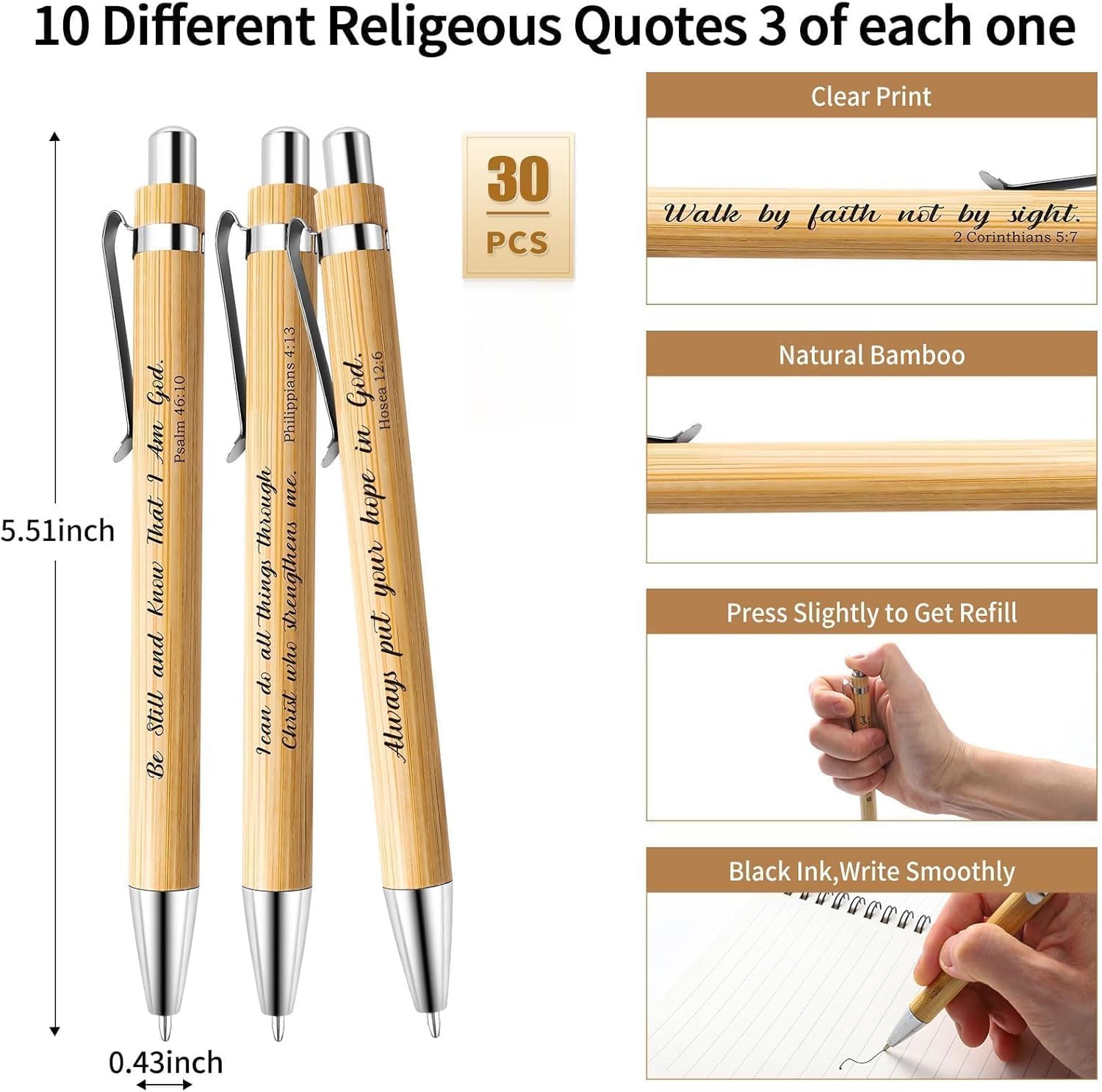 60 Pcs/30 Sets Christian Gifts Bulk Bible Verse Spiral Notebook and Pen Prayer Journal Religious Scripture Notepad Inspirational Christmas Gifts for Bible Study Groups & Church Families - Image 4