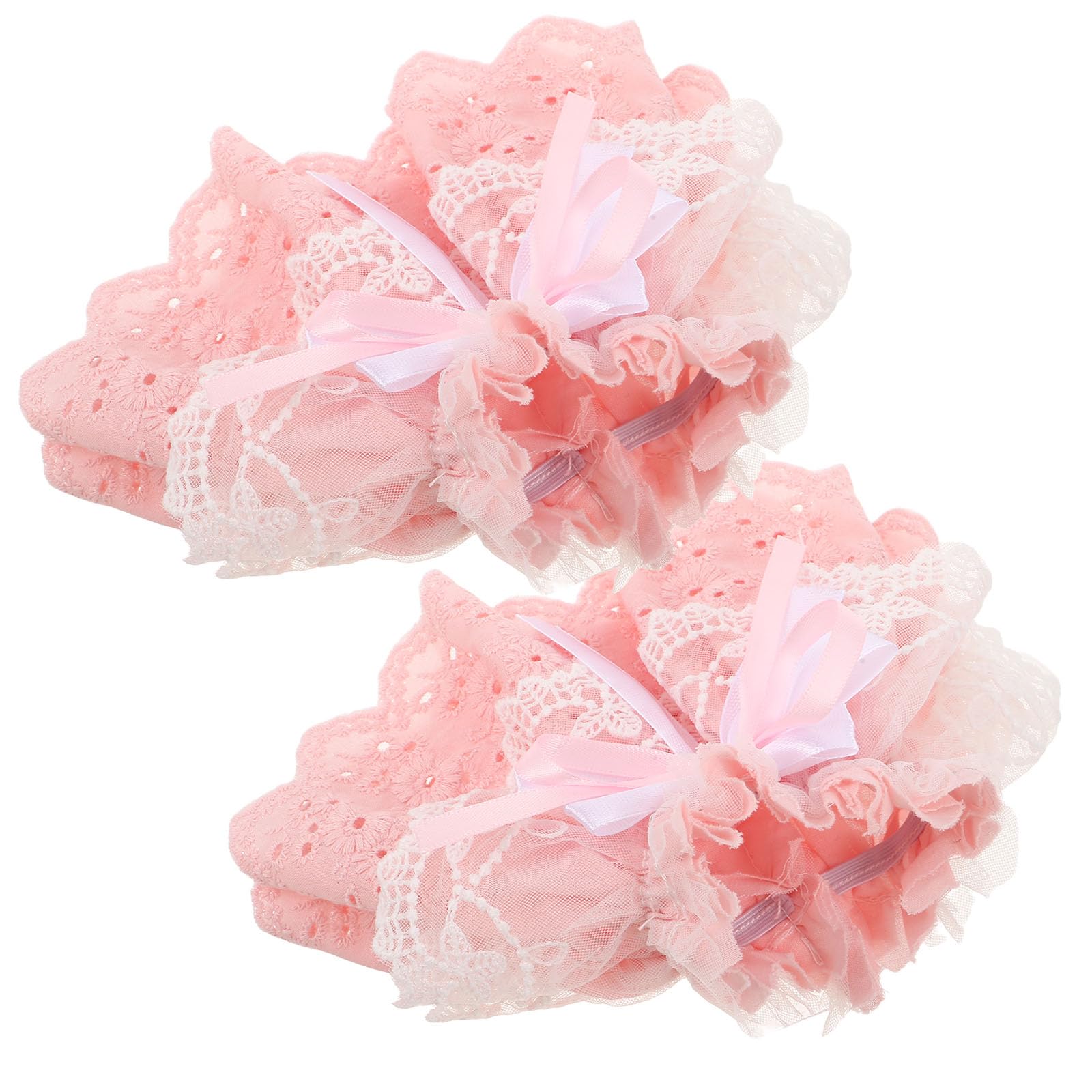 Générique Poignets en Dentelle Lolita Rose pour Femme, Accessoires de Mode Polyvalents en Polyester, Manchons Élégants pour Robe, pour Robe ou Accessoire de Mariage