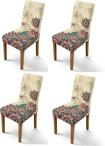 Miniatura 39 de Rnyleeg Red Rose Butterfly Chair Covers for Living Room No Arms Stretch Dining Chair Covers Set of 1 Soft Washable Kitchen Chair Protector Cover