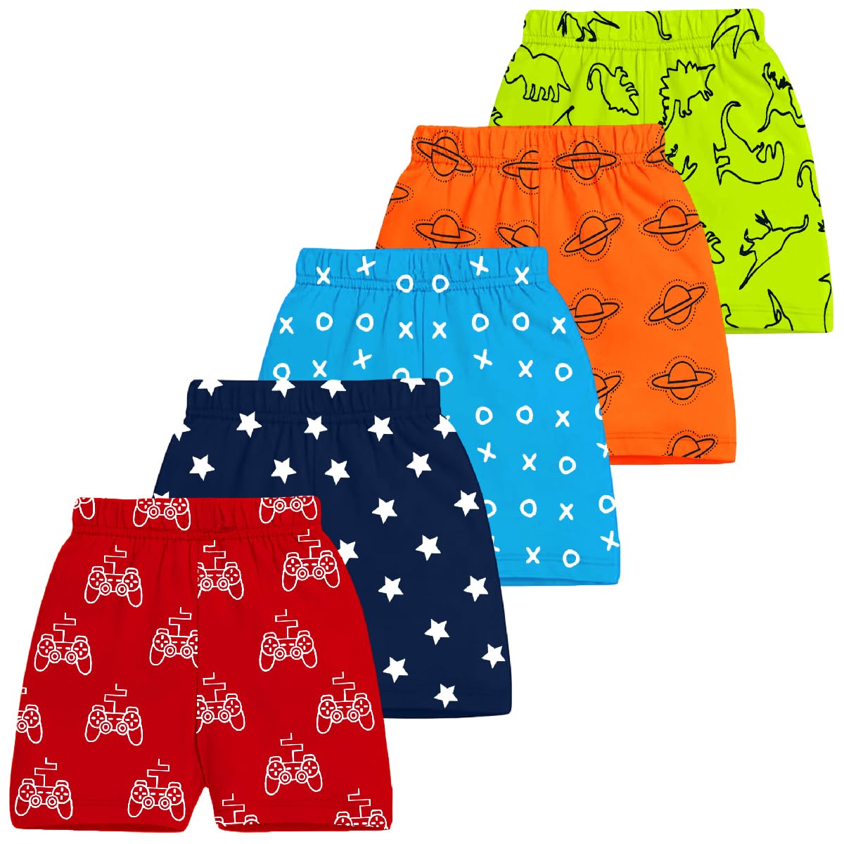 Kuchipoo Boys Cotton Printed Shorts | Elastic Waist | Summer Wear Shorts for Kids | Pack of 5 - Review, Price and Buying Guide
