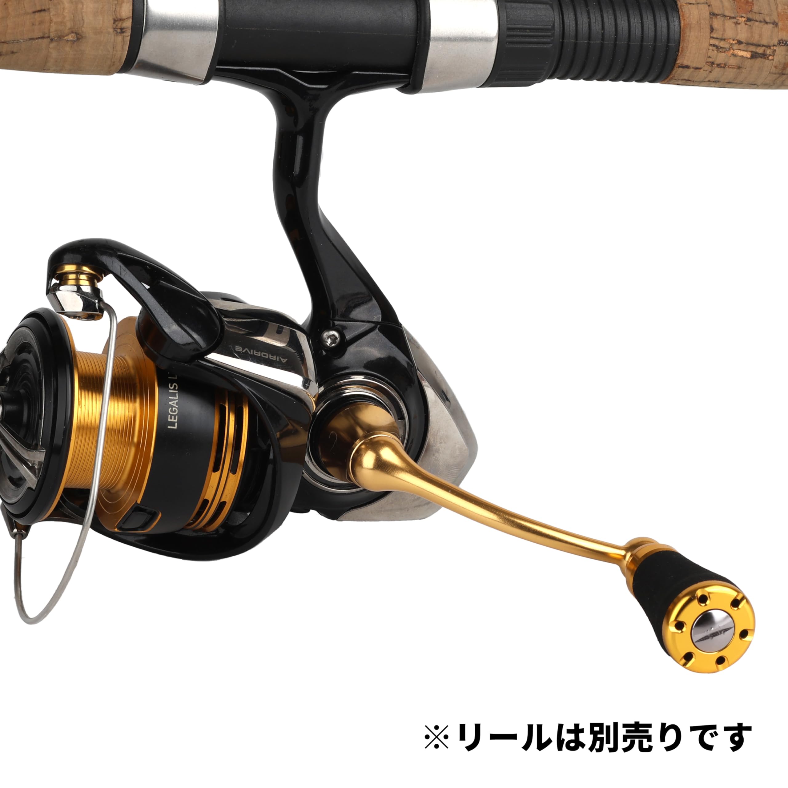スピニングリール用 カスタムハンドル ノブ付き ブラック×ゴールド Amazon | リールハンドルノブ 20mm EVA 素材 シマノA ダイワSノブ交換