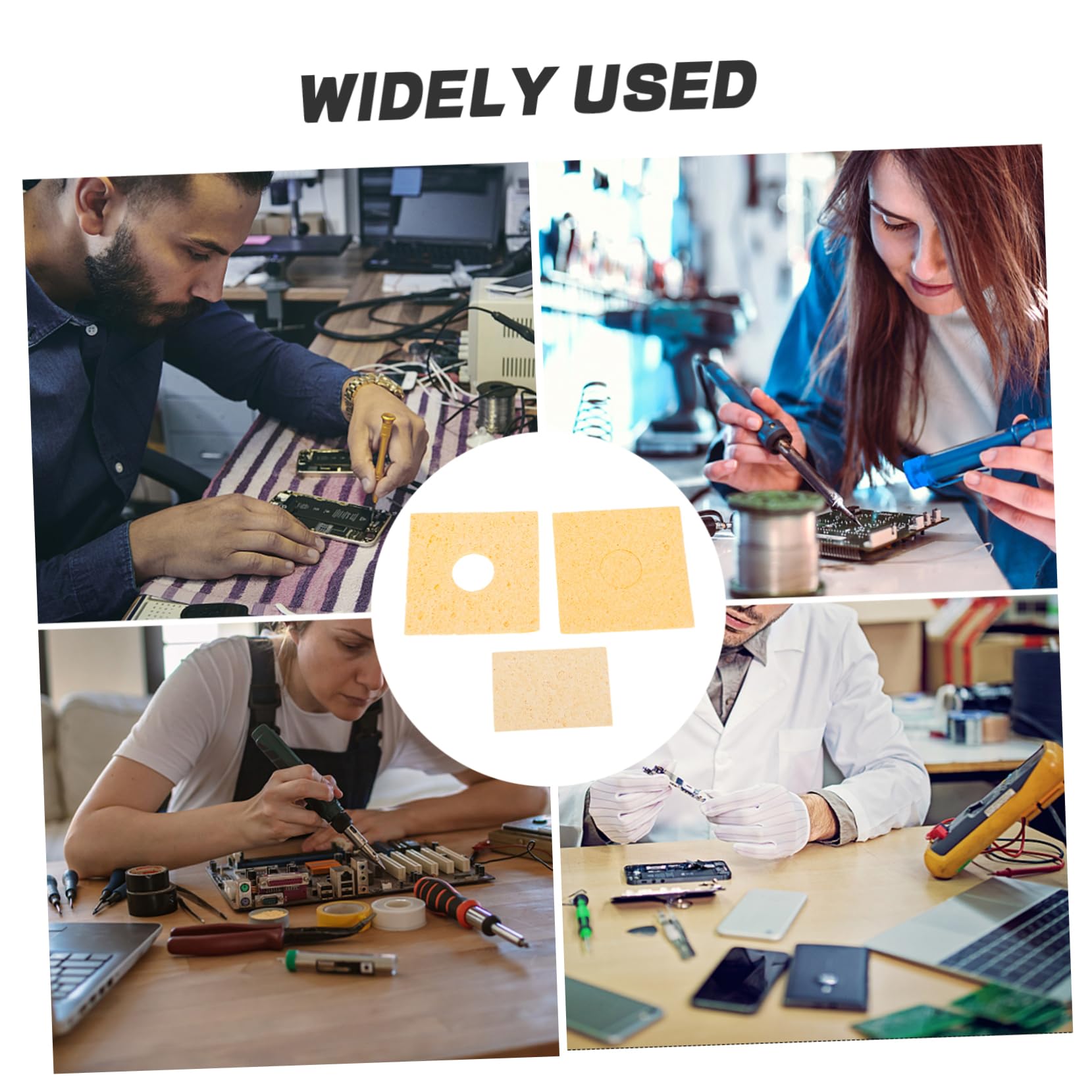 BUTIFULSIC 10pcs Soldering Iron Cleaning Sponge Soldering Tips Cleaning Sponge Soldering Iron Tip Cleaner Kit Solder Tips Cleaning Soldering Tip Cleaner Solder Cleaning Solder Tip Cleaning