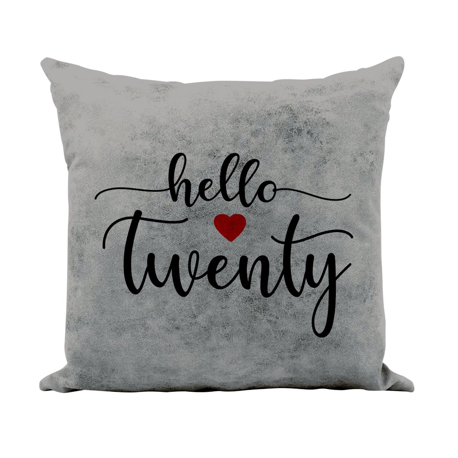 Coussin similicuir gris déco salon chambre anniversaire 20 ans