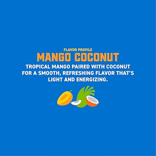 Miniatura 3 de Gorilla Energy Bebida, mango y coco, 200 mg de cafeína natural, jugo de fruta real exprimido y concentrado, L-teanina, taurina, ginseng, acetil