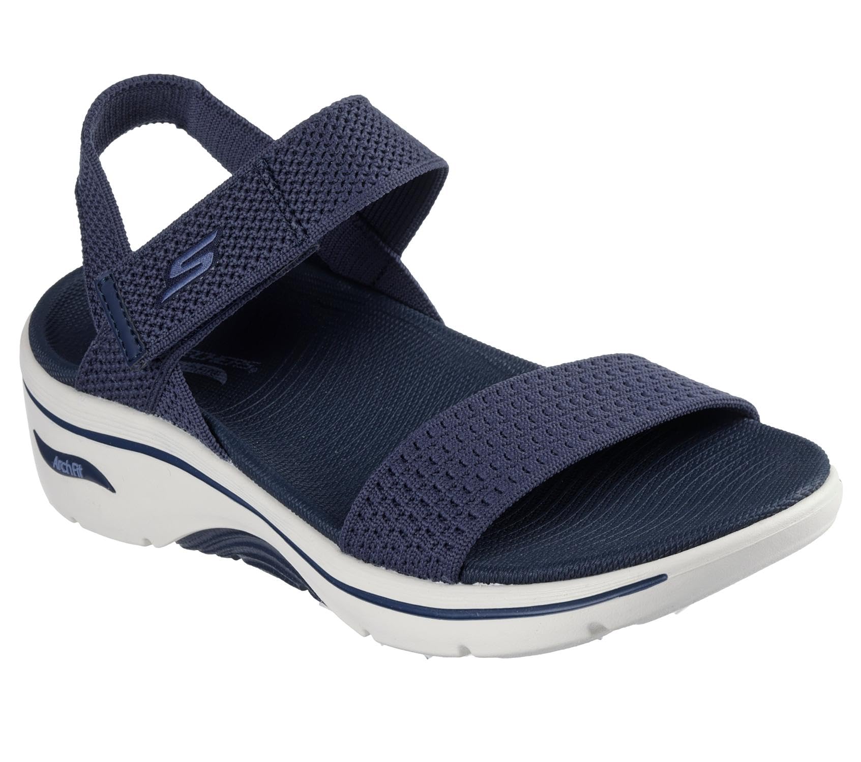 Skechers Women's Go Walk Arch Fit 2.0 Sandal Annie Sandals, Navy Textile, 4 UK