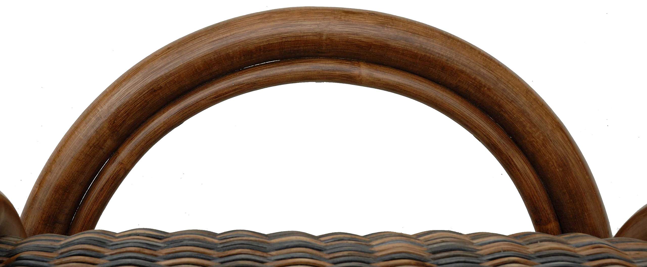 korb.outlet Schaukelstuhl Luxor Natur Rattan Schaukler Relax-Stuhl mit Auflage Schwingsessel Schaukelsessel (Schwarz-Braun)