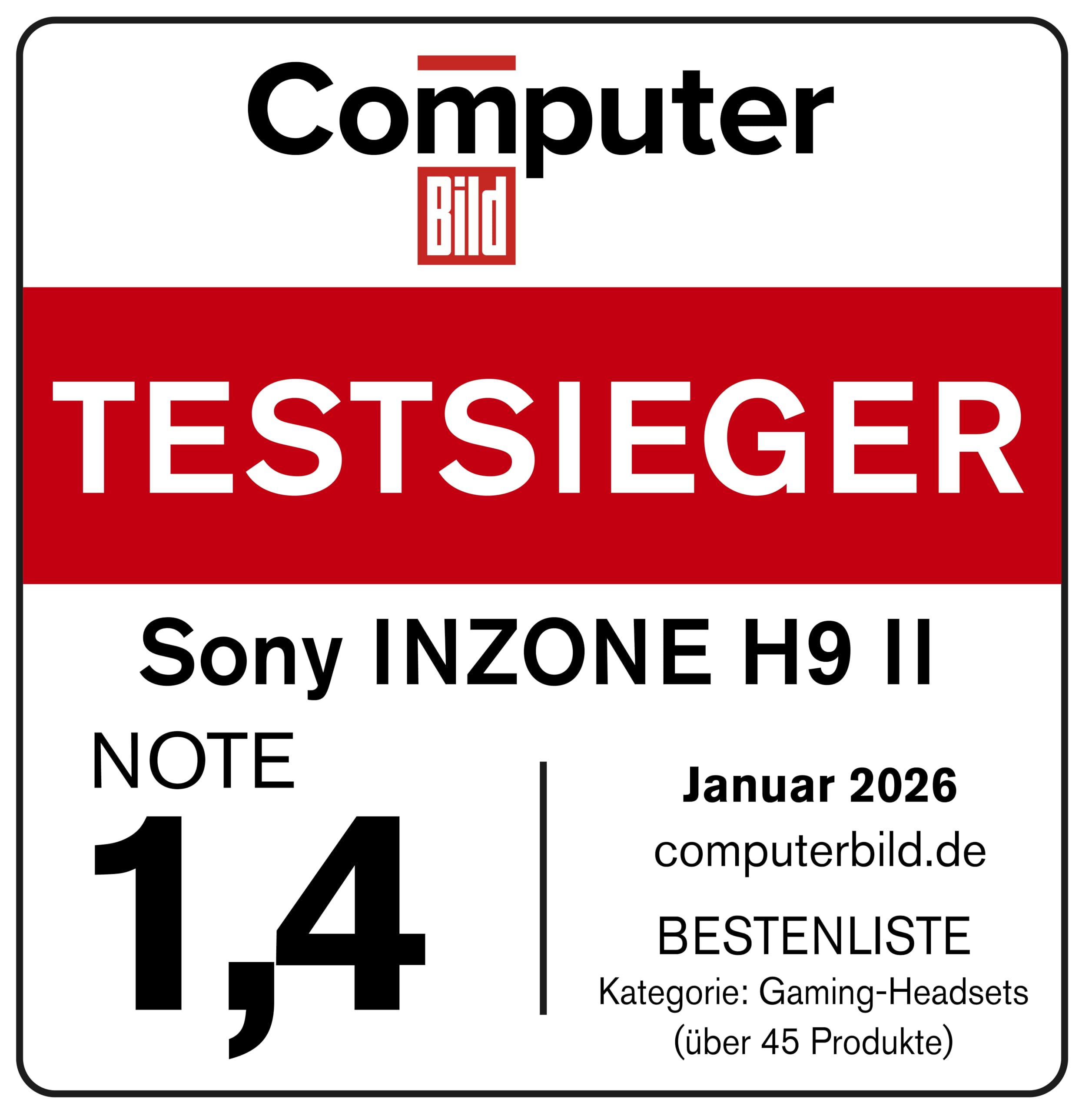 Sony INZONE H9 II Kabelloses Noise Canceling PC-Gaming Headset, Leicht, Anpassbarer Sound-EQ, Abnehmbares Kardioid-AI-Mikrofon, 30h Akku, 2.4GHz & Bluetooth, Soft Case Inklusive, Schwarz