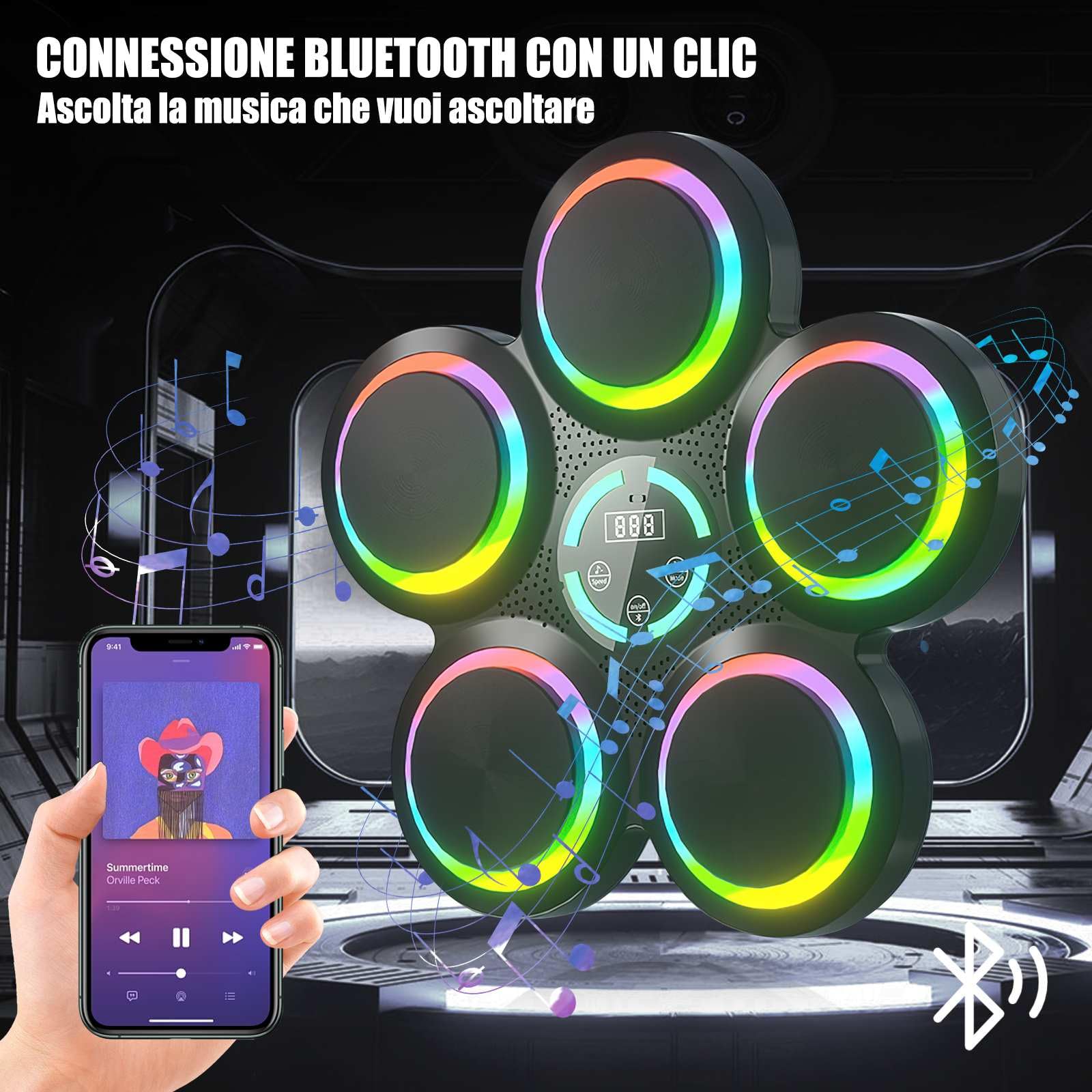 Eznaobo Machine De Boxe Musicale Murale – Bluetooth, 9 Vitesses, Avec Gants, Pour Enfants Et Adultes